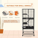 PawHut Ferret Cage 136cm Rolling Small Animal Cage w/ 3 Doors, Storage Shelf