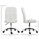 Vinsetto Curved Back Home Office Chair with Adjustable Height, White
