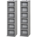 HOMCOM Set of 2 CD Media Display Shelf Unit Tower - Grey