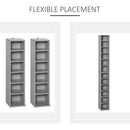 HOMCOM Set of 2 CD Media Display Shelf Unit Tower - Grey
