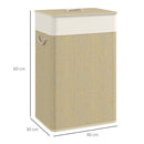 HOMCOM Laundry Hamper With Removable Washable Liner Bag
