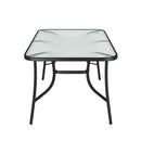 Livingandhome Tempered Glass Outdoor Coffee Table With Parasol Hole