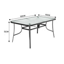 Livingandhome Tempered Glass Outdoor Coffee Table With Parasol Hole