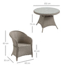 Outsunny Rattan Dining Set 4 Seater - Grey