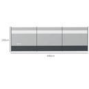 Outsunny Camping Windbreaks with Clear Windows and Carry Bag, 440 x 140cm