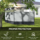 Outsunny Camping Windbreaks with Clear Windows and Carry Bag, 440 x 140cm