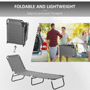 Outsunny 2 Piece Reclining Chaise Lounge with 5-Level Adjustable Backrest