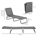 Outsunny 2 Piece Reclining Chaise Lounge with 5-Level Adjustable Backrest