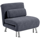 HOMCOM Single Folding 5 Position Convertible Sleeper Chair Sofa Bed