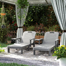 Outsunny Set of 2 Resin Reclining Sun Loungers for Garden