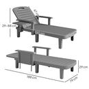 Outsunny Set of 2 Resin Reclining Sun Loungers for Garden