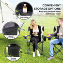 Outsunny Set Of 2 Padded Folding Picnic Chairs With Cooler Bag