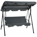 Outsunny Outdoor Metal Hammock Swing Chair 3-Seater Patio Bench Garden