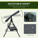Outsunny Outdoor Metal Hammock Swing Chair 3-Seater Patio Bench Garden