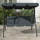 Outsunny Outdoor Metal Hammock Swing Chair 3-Seater Patio Bench Garden