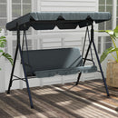 Outsunny Outdoor Metal Hammock Swing Chair 3-Seater Patio Bench Garden