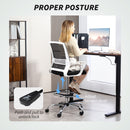 HOMCOM Draughtsman Chair, Mesh Ergonomic Drafting Chair