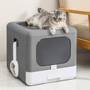 KidKid Full Enclosed Cat Litter Box In Grey