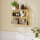 HOMCOM 3-Tier Bamboo Bathroom Storage Shelf With Adjustable Rack, Natural