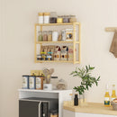 HOMCOM 3-Tier Bamboo Bathroom Storage Shelf With Adjustable Rack, Natural