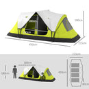 Outsunny 2 Room Camping Tent with Waterproof Rainfly & Screen Panels