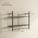 HOMCOM Wall Shelf Unit with 4 Hooks for Living Room, Entryway