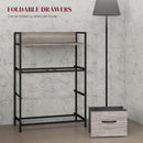 HOMCOM Bedroom Chest of Drawers 4 Drawer Dresser w/ Shelf, Grey Wood Effect