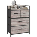 HOMCOM Bedroom Chest of Drawers 4 Drawer Dresser w/ Shelf, Grey Wood Effect