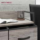HOMCOM Bedroom Chest of Drawers 4 Drawer Dresser w/ Shelf, Grey Wood Effect
