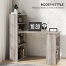 HOMCOM 120cm Computer Desk Bookshelf Writing Table Workstation 6 Shelves Grey