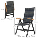 Outsunny Outdoor Folding Rattan Chair, Dining Chair
