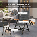 Outsunny Outdoor Folding Rattan Chair, Dining Chair
