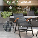 Outsunny Outdoor Folding Rattan Chair, Dining Chair