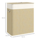 HOMCOM 100L Laundry Basket With Lid, Washing Basket For Bathroom