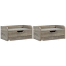 HOMCOM Floating Nightstand Set of 2, Nightstand with Drawer, Grey
