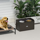 PawHut Stainless Steel Raised Dog Bowl w/ 21L Storage Drawer, for Large Dogs