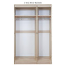 Kingston Ready Assembled Wardrobe with Triple Mirror  - Dust Grey & Bardolino Oak