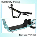 HOMCOM Blue Wide Deck Teen Kids Stunt Scooter
