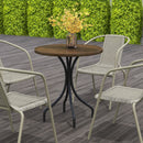 Outsunny Round Garden Table Outdoor Side Table with Steel Frame