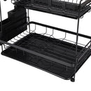 Livingandhome 2 Tier Dish Drying Rack With Drainboards