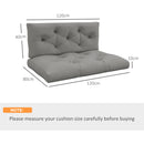 Outsunny 2 Seater Outdoor Seat Cushions And Back For Pallet, Light Grey