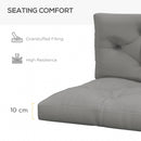 Outsunny 2 Seater Outdoor Seat Cushions And Back For Pallet, Light Grey