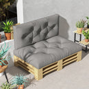 Outsunny 2 Seater Outdoor Seat Cushions And Back For Pallet, Light Grey