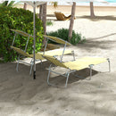 Outsunny Folding Sun Lounger Set of 2 w/ Sunshade Adjustable Backrest