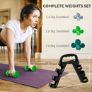 SPORTNOW Dumbbells Set with Carry Storage Rack, 2 x 1kg, 2 x 3kg, 2 x 5kg