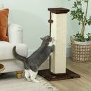 PawHut 81cm Cat Scratching Post w/ Sisal Rope, Hanging Ball Soft Plush