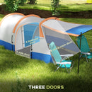 Outsunny 2-3 Man Camping Tunnel Tent with Bedroom and Living Room, Orange