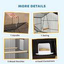 PawHut Metal Bird Cage w/ Perch, Food Container, Handle, for Finch, Canary