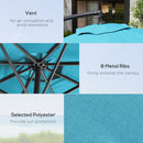 Outsunny 3(m) Banana Parasol Cantilever Umbrella Garden w/ Base Weights