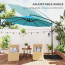 Outsunny 3(m) Banana Parasol Cantilever Umbrella Garden w/ Base Weights